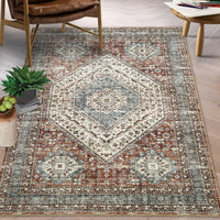 Tapis lavable Garvee, facile à nettoyer, antidérapant, pour chambre et salon, 80 x 150 cm, marron