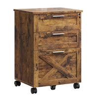 Classeur mobile Garvee à 3 tiroirs avec serrure, en bois résistant aux rayures, robuste et équipé de roulettes verrouillables, idéal pour le bureau et le télétravail.