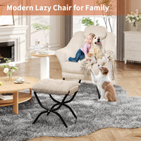 Fauteuil de lecture ergonomique Garvee, confortable et pliable, avec repose-pieds, en velours, idéal pour le salon et la chambre. Gain de place.