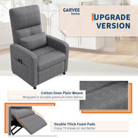 Garvee Fauteuil Inclinable Électrique avec Massage et Chauffage, Repose-pieds, Tissu Épais, pour Salon et Chambre, Inclinaison 105°-165°, Gris