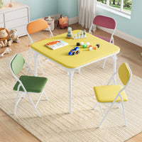 Ensemble table et chaises pliantes pour enfants Garvee 5 pièces, pliable, sûr, en cuir PU, pour la chambre d'enfant et l'extérieur, léger