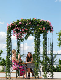 Arche de jardin Garvee Birdcage, 2,7 m, en acier résistant aux intempéries, support pour plantes grimpantes, pergola en métal noir pour mariage, jardin ou terrasse.