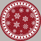 Tapis de Noël rond Garvee, antidérapant, rouge à flocons de neige, pour entrée, 120 cm - Rouge