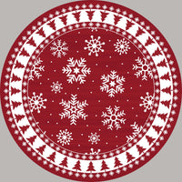 Tapis de Noël rond Garvee, antidérapant, rouge à flocons de neige, pour entrée, 120 cm