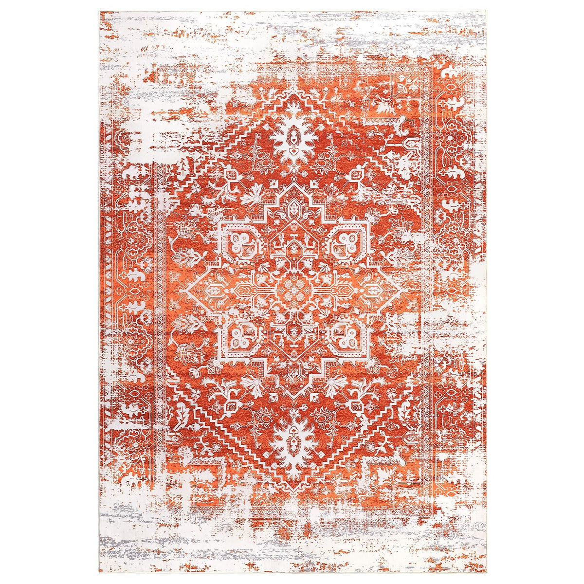 Tapis d'intérieur Garvee pour salon, doux, à poils courts, grand format, dégradé orange, lavable, 160 x 230 cm, pour salle à manger ou bureau.