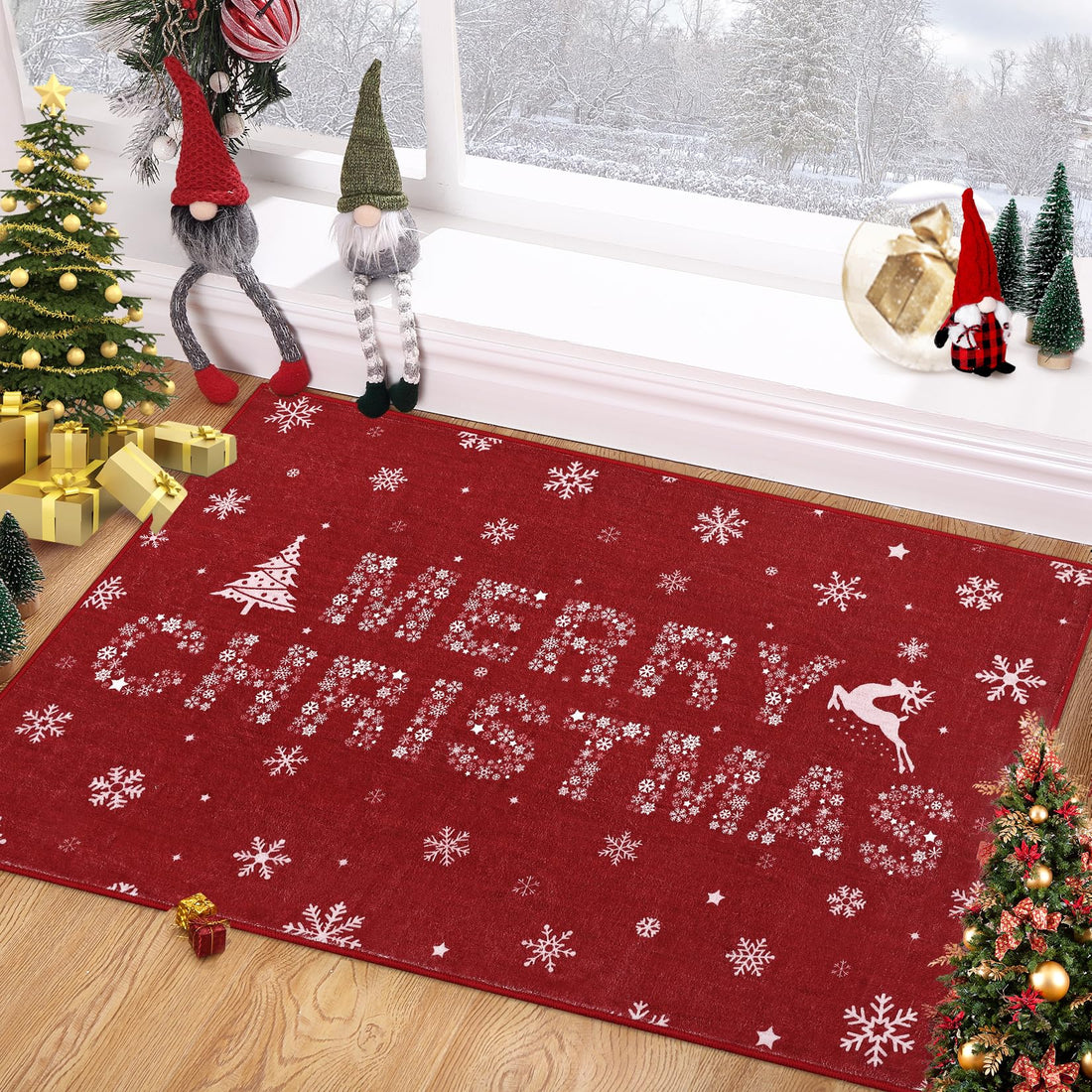Tapis de Noël Garvee, paillasson 60 x 100 cm, pour entrée, chambre, bureau