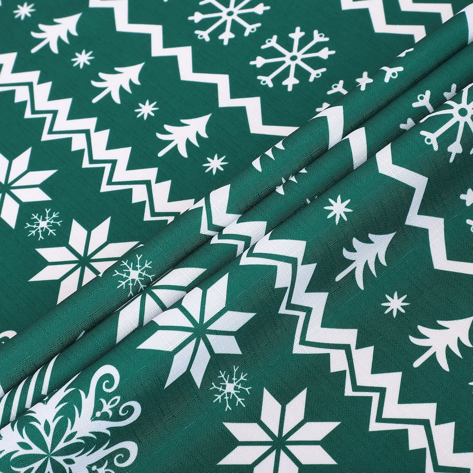 Nappe de Noël Garvee, carrée, 132 x 132 cm, imperméable, antitache, polyester, motif flocons de neige et rennes, décoration de table pour les fêtes de Noël