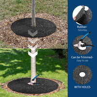 Ensemble de 6 anneaux de paillis pour arbres Garvee, 50 cm (20 pouces), en caoutchouc robuste, réutilisables, ronds, barrière anti-mauvaises herbes, protection des racines, aménagement paysager de jardin