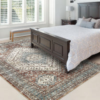 Tapis de couloir vintage Garvee, lavable, antidérapant, facile à nettoyer, pour salon, chambre, salle à manger, marron, 120 x 170 cm