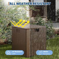 Coffre de jardin Garvee 28 gallons en résine - Résistant aux intempéries et aux UV - Verrouillable et portable - Marron - Pour jardin et terrasse
