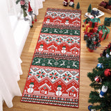 Tapis de couloir de Noël Garvee, motif bonhomme de neige rouge, doux et antidérapant, en polyester, 60 x 180 cm, pour salon et chambre. - 