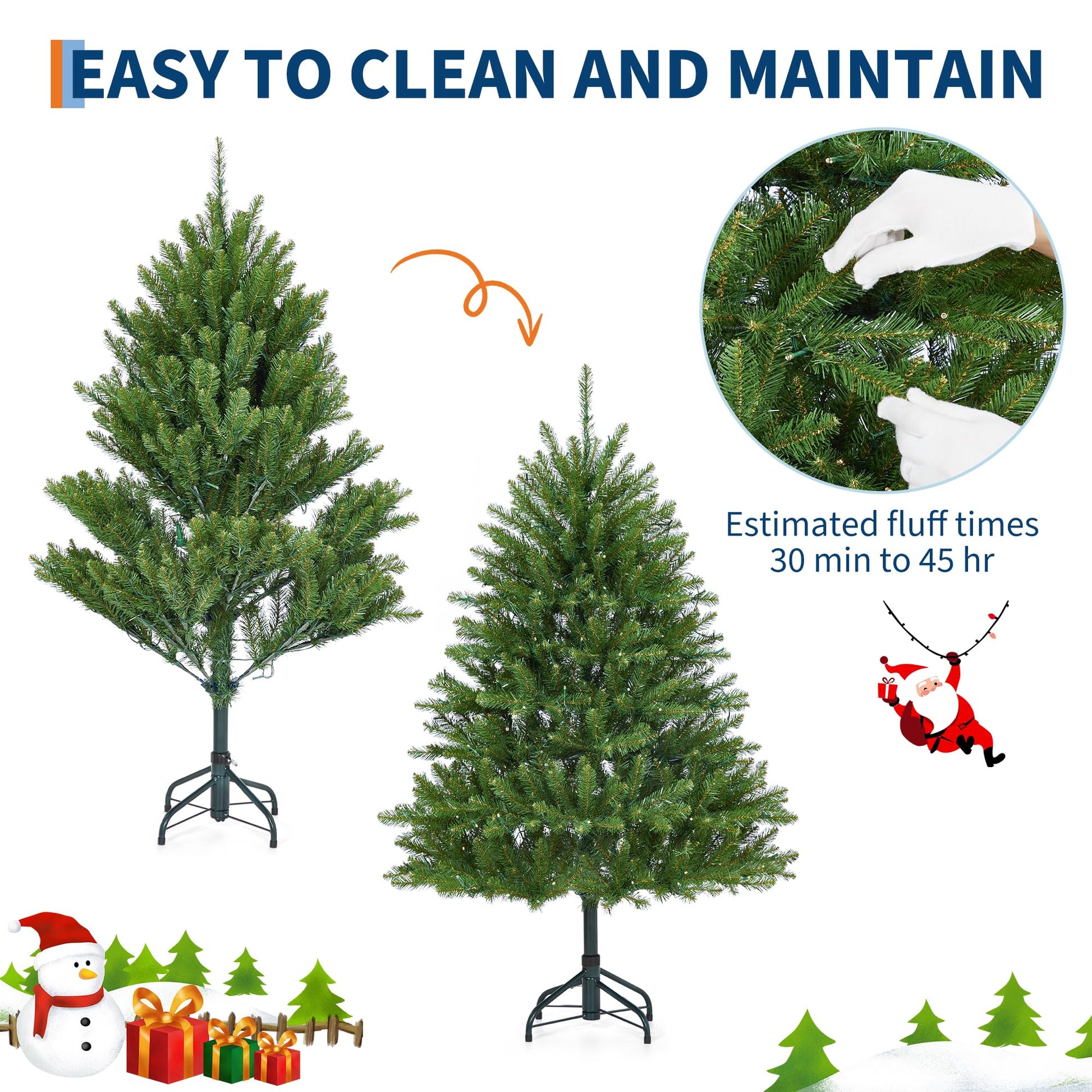 Sapin de Noël artificiel Garvee de 180 cm avec 500 LED, branches en PE/PVC, idéal pour les grands espaces et la décoration des fêtes de Noël.