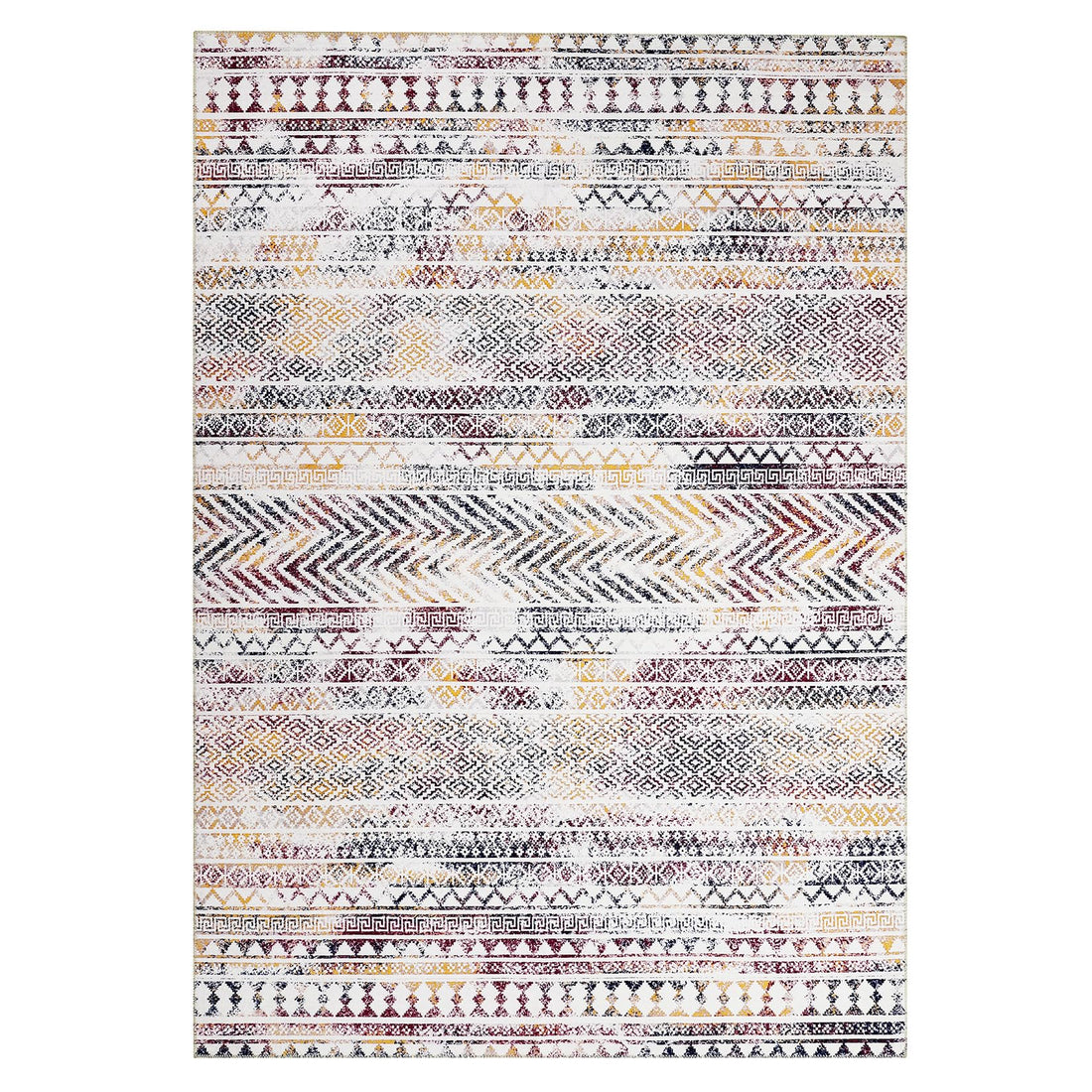 Tapis imperméable Garvee, style marocain bohème, lavable, résistant à l'huile et aux taches, antidérapant, idéal pour les animaux et les enfants, 160 x 230 cm, salon, chambre
