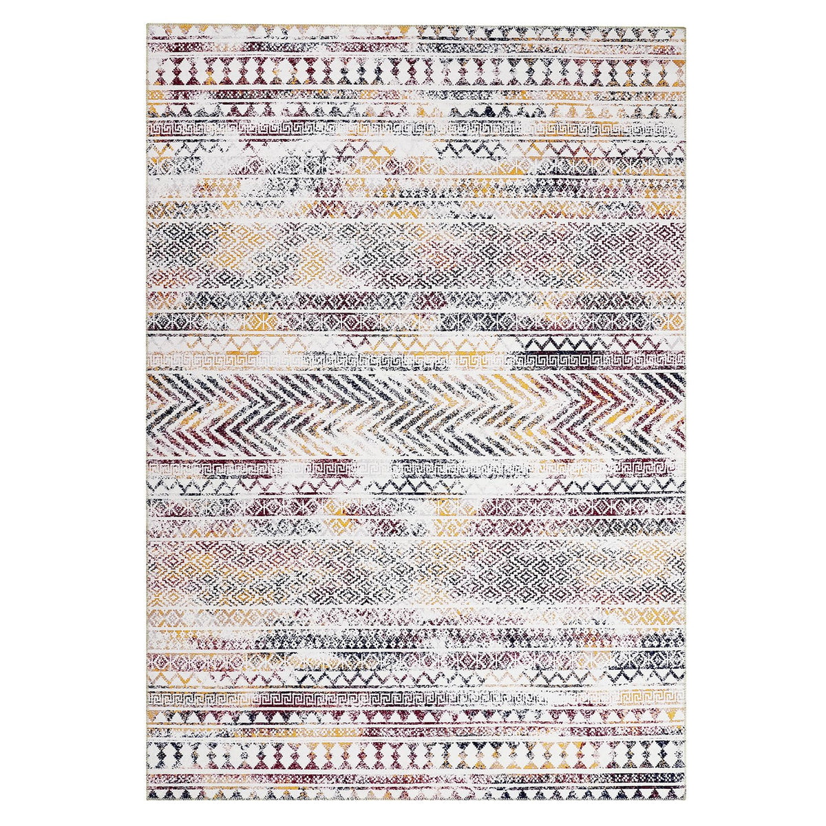 Tapis imperméable Garvee, style marocain bohème, lavable, résistant à l'huile et aux taches, antidérapant, idéal pour les animaux et les enfants, 160 x 230 cm, salon, chambre