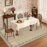 Tapis de salon moderne Garvee 120 x 170 cm, lavable, antidérapant, à poils courts, coloris lin