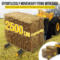 Garvee Fourches à Palettes en Acier Allié 109 cm, Capacité 907 kg, avec Barre Stabilisateur Réglable, Idéales pour Tracteurs et Chargeurs