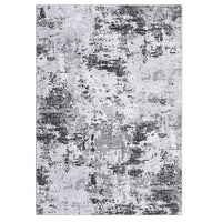 Tapis moderne abstrait Garvee 240 x 340 cm, gris, à poils courts, antidérapant, pour salon.