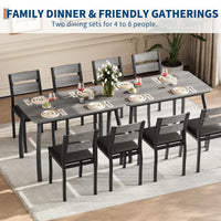 Ensemble table et chaises de salle à manger Garvee pour 4 personnes, structure en métal, design biseauté, gain de place, bois durable, ergonomiques, idéal pour les petites pièces.