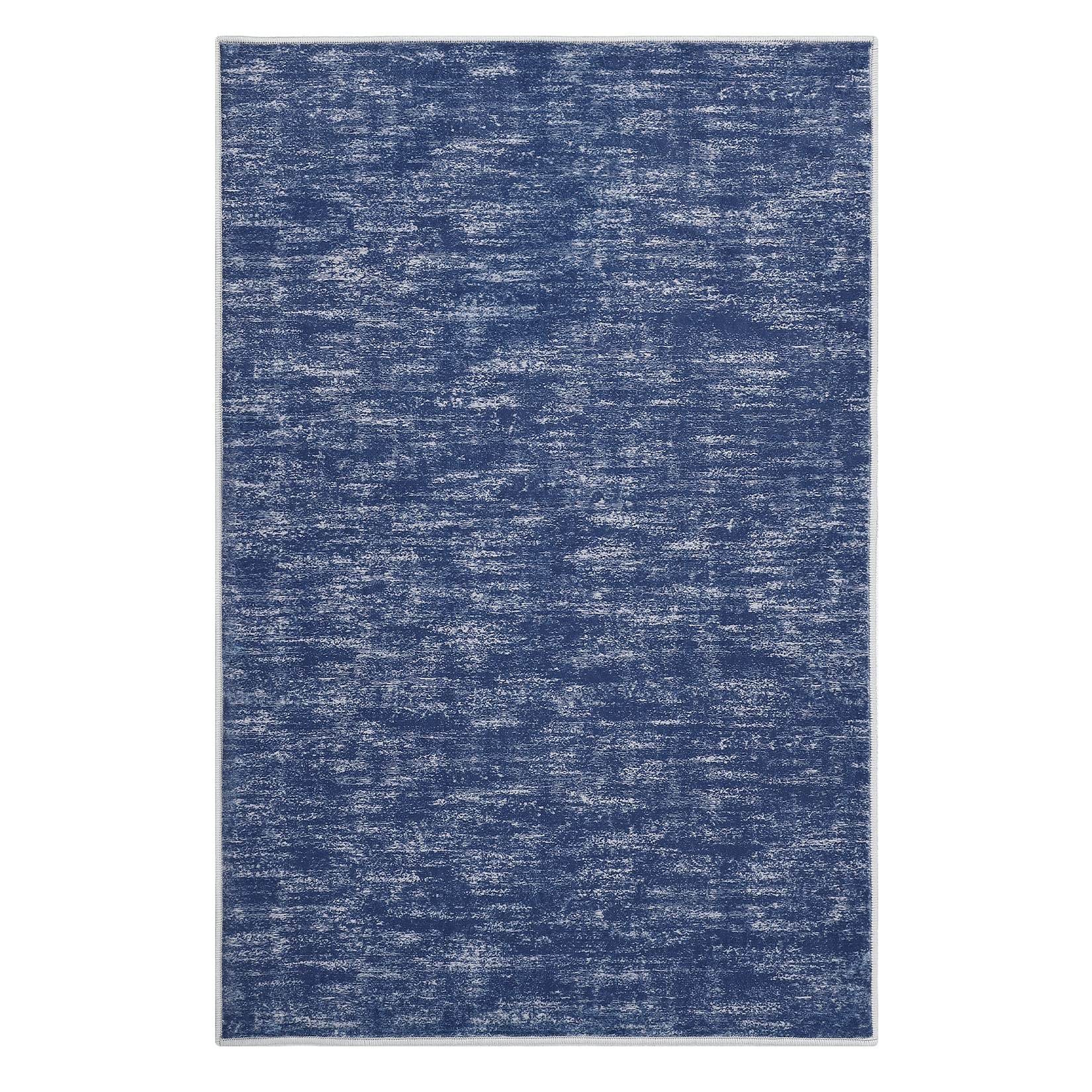 Tapis Garvee lavable en machine, antidérapant, doux et plat, pour salon ou chambre, 160 x 230 cm, bleu