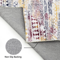 Tapis imperméable Garvee, style marocain bohème, lavable, résistant à l'huile et aux taches, antidérapant, idéal pour les animaux et les enfants, 160 x 230 cm, salon, chambre