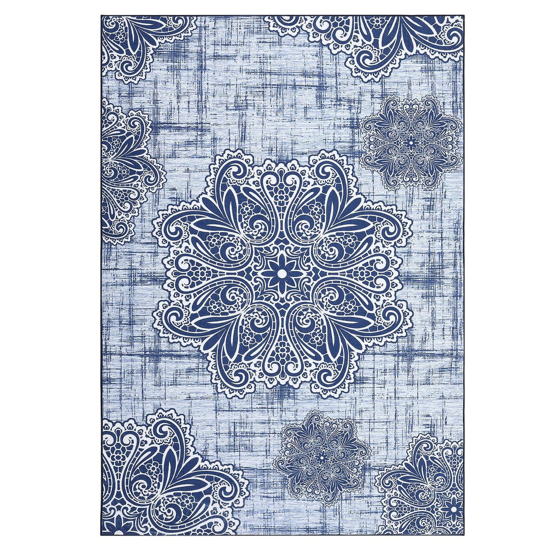 Tapis lavables Garvee, doux et antidérapants, pour salon, chambre ou salle à manger, 120 x 170 cm, bleu