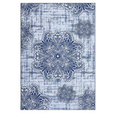 Tapis lavables Garvee, doux et antidérapants, pour salon, chambre et salle à manger, 80 x 150 cm, bleu - 