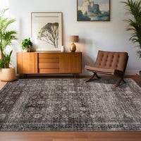 Tapis vintage Garvee, lavable en machine, antidérapant, antitache, pour salon, chambre, cuisine, salle à manger, style champêtre