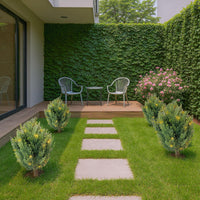 Garvee Lot de 2 cyprès artificiels en boule de 76 cm avec piquet pour jardin et terrasse, verts, résistants aux intempéries et aux UV
