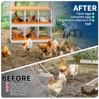 Garvee Nichoir à 6 compartiments, en acier galvanisé avec plateau de récupération des œufs, 81 × 43 × 47,5 cm, pour poules, canards, oies et lapins, jardin et ferme (support non inclus)