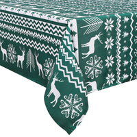 Nappe de Noël Garvee, carrée, 132 x 132 cm, imperméable, antitache, polyester, motif flocons de neige et rennes, décoration de table pour les fêtes de Noël