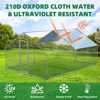 Poulailler métallique Garvee grand format 300 × 400 × 195 cm – Deux compartiments, structure tubulaire en acier triplement renforcée pour jardin et ferme