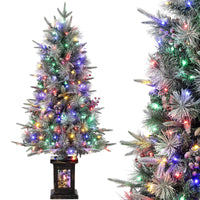 Sapin de Noël Garvee 125 cm – Avec lumières et décorations, socle flocon de neige pour une ambiance hivernale magique