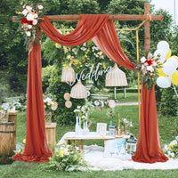 Arche de mariage Garvee, rideau en tulle drapé en mousseline 70x550cm, couleur caramel, décoration de mariage
