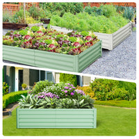 Ensemble de 2 bacs de jardin surélevés galvanisés Garvee, 137 x 61 x 30 cm, en métal avec bords caoutchoutés, pour balcon et jardin, épaisseur 0,5 mm, robustes.