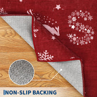 Tapis de salon Garvee, motif élan rouge, lavable et antidérapant, décoration de Noël pour chambre, cuisine, salle à manger, bureau, 120 x 170 cm, rouge