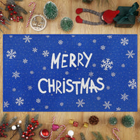 Tapis de porte antidérapant Garvee, motif Noël, pour cuisine et salon, 50 x 80 cm, bleu, coton, intérieur et extérieur
