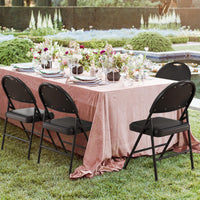 Ensemble de 2 chaises pliantes Garvee, en métal, pieds antidérapants, assise en PU, empilables, pour une utilisation intérieure et extérieure, idéales pour les fêtes et la salle à manger. Coloris : gris foncé, beige et rouge foncé.