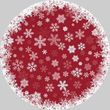 Tapis de Noël rond Garvee, antidérapant, motif flocons de neige, pour entrée, 120 cm, multicolore
