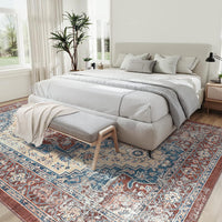 Tapis Garvee traditionnel vintage, motif oriental, antidérapant, lavable, 160 x 230 cm, couleur rouille, pour salon et salle à manger
