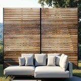 Garvee Écran d'Intimité Métallique 183x119cm Acier Galvanisé pour Patio et Jardin, 3 Panneaux, Design Moderne, Résistant aux Intempéries - Natural bois-Louverouge