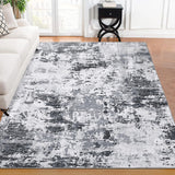 Garvee tapis antidérapant lavable 200 × 290 cm design abstrait moderne pour salon et chambre, bleu clair