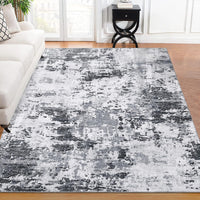 Garvee tapis antidérapant lavable 200 × 290 cm design abstrait moderne pour salon et chambre, bleu clair