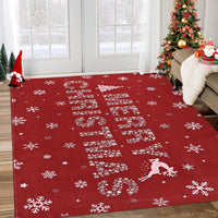 Tapis de salon Garvee, motif élan rouge, lavable et antidérapant, décoration de Noël pour chambre, cuisine, salle à manger, bureau, 120 x 170 cm, rouge