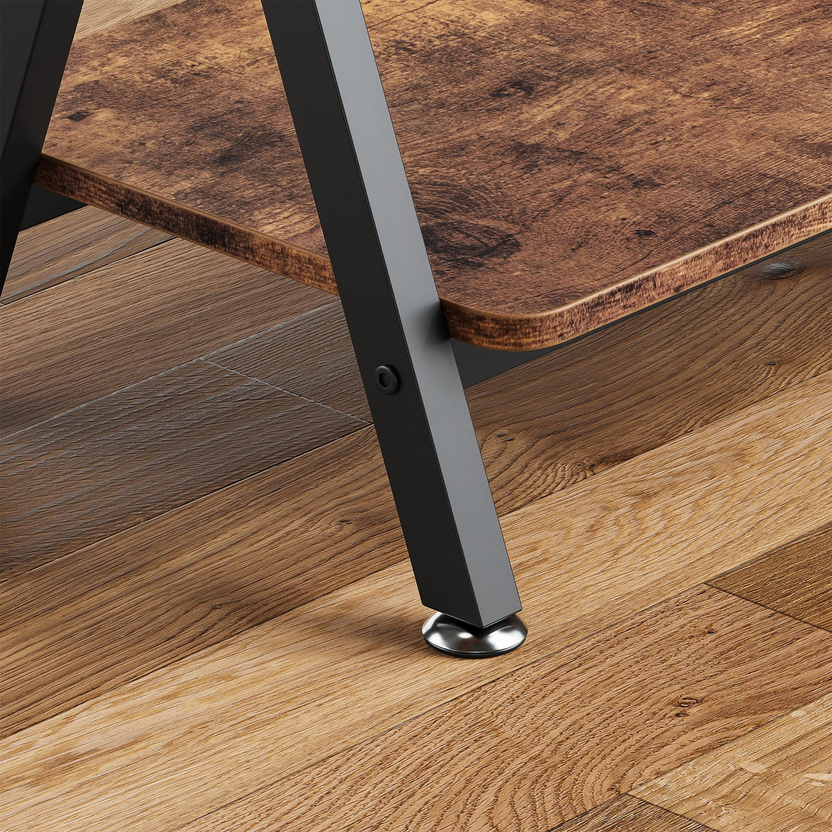 Console étroite Garvee, style campagnard, structure en bois et métal en forme de X, idéale pour le salon et l'entrée. Dimensions : 80 cm (L) x 30 cm (l) x 81 cm (H), noire.