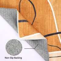 Tapis Garvee en polyester imitation cachemire, lavable, antidérapant, motif moderne, 160 x 230 cm, orange