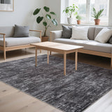 Garvee tapis court lavable antidérapant pliable textile doux pour couloir bureau salon chambre salle à manger - Gris foncé et Gris
