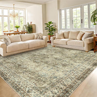 Tapis Garvee Pearl Fleece, 100 % polyester, lavable, pour salon/cuisine, 160 x 230 cm, vert brunâtre