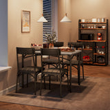 Garvee Ensemble Table à Manger Fermette 5 Pièces - Chaises Rembourrées Confortables - Bois Métal Robuste - Design Gain de Place - Parfait Appartement Cuisine - 43.31"x27.51"x30.02" - Couleur Naturelle - 