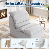 Pouf Garvee pour adultes avec mousse haute résilience et base antidérapante, tissu éponge, ergonomique, gris, salon et chambre