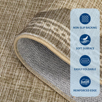 Tapis de salon moderne Garvee 120 x 170 cm, lavable, antidérapant, à poils courts, coloris lin
